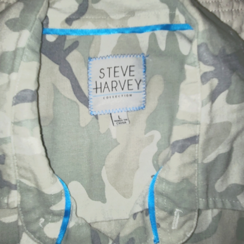 Men's SS Camo Shirt, L, Steve Harvey